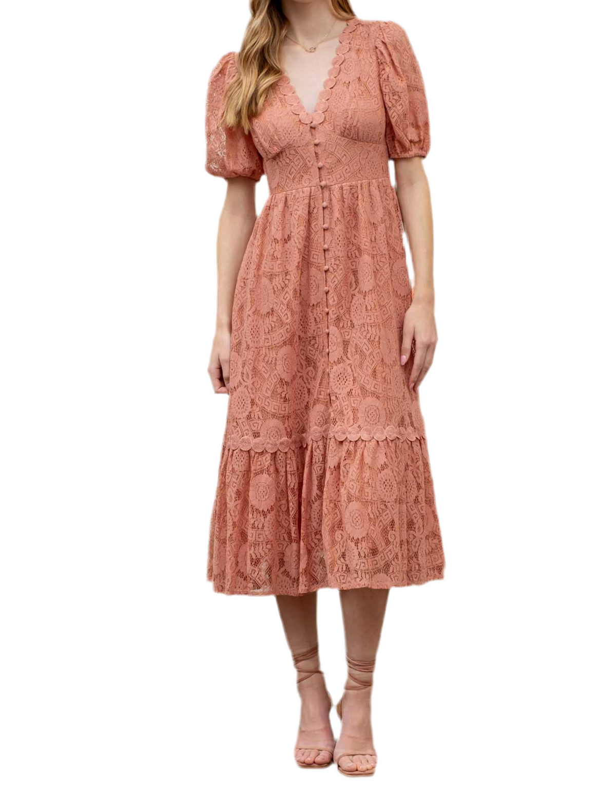 Halle Dress in Dusty Pink