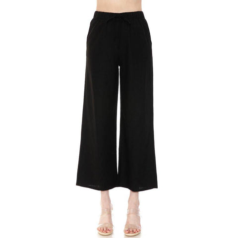 Marilyn Linen Blend Pants, Black