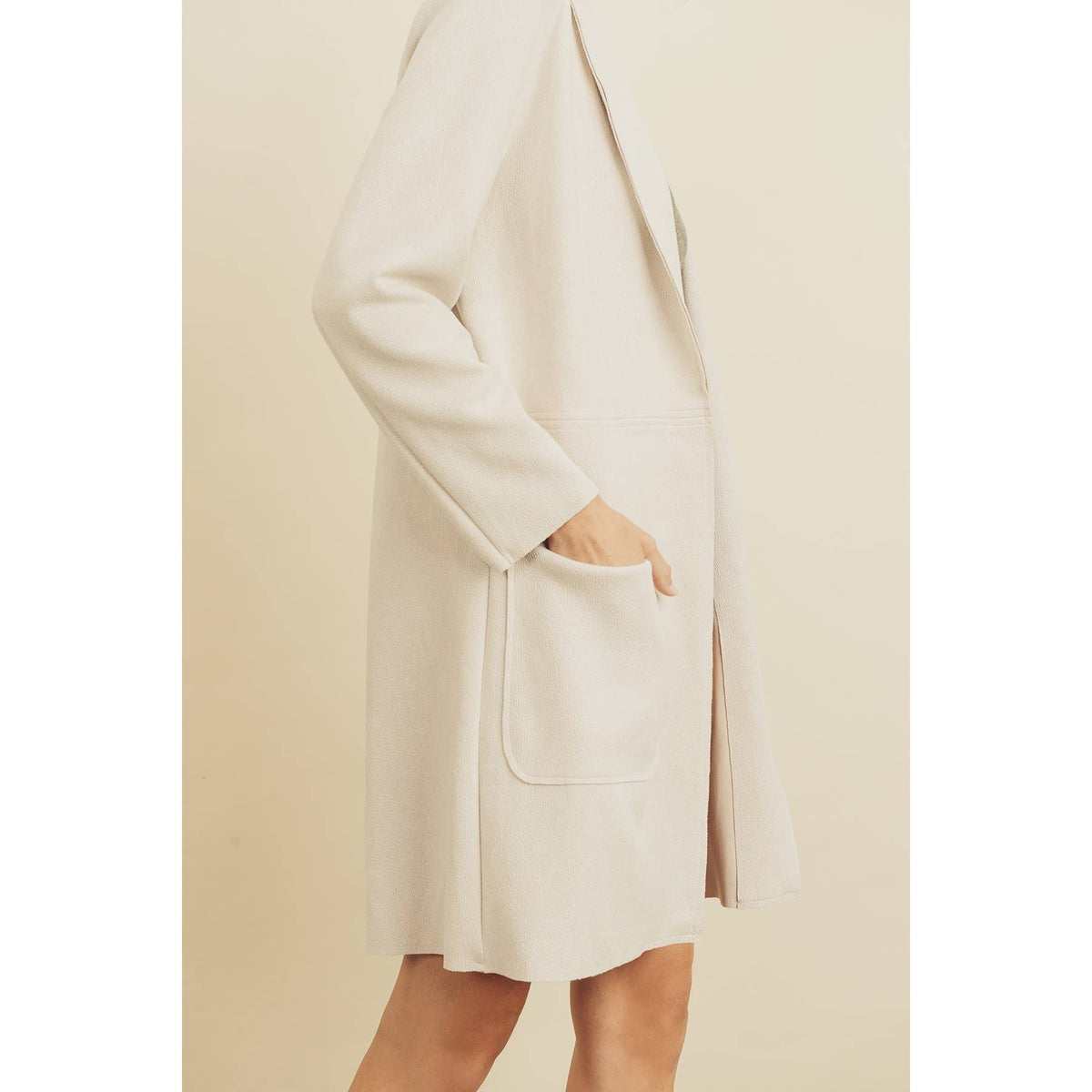 Dress Forum Skylar Open Front Coat, Bone