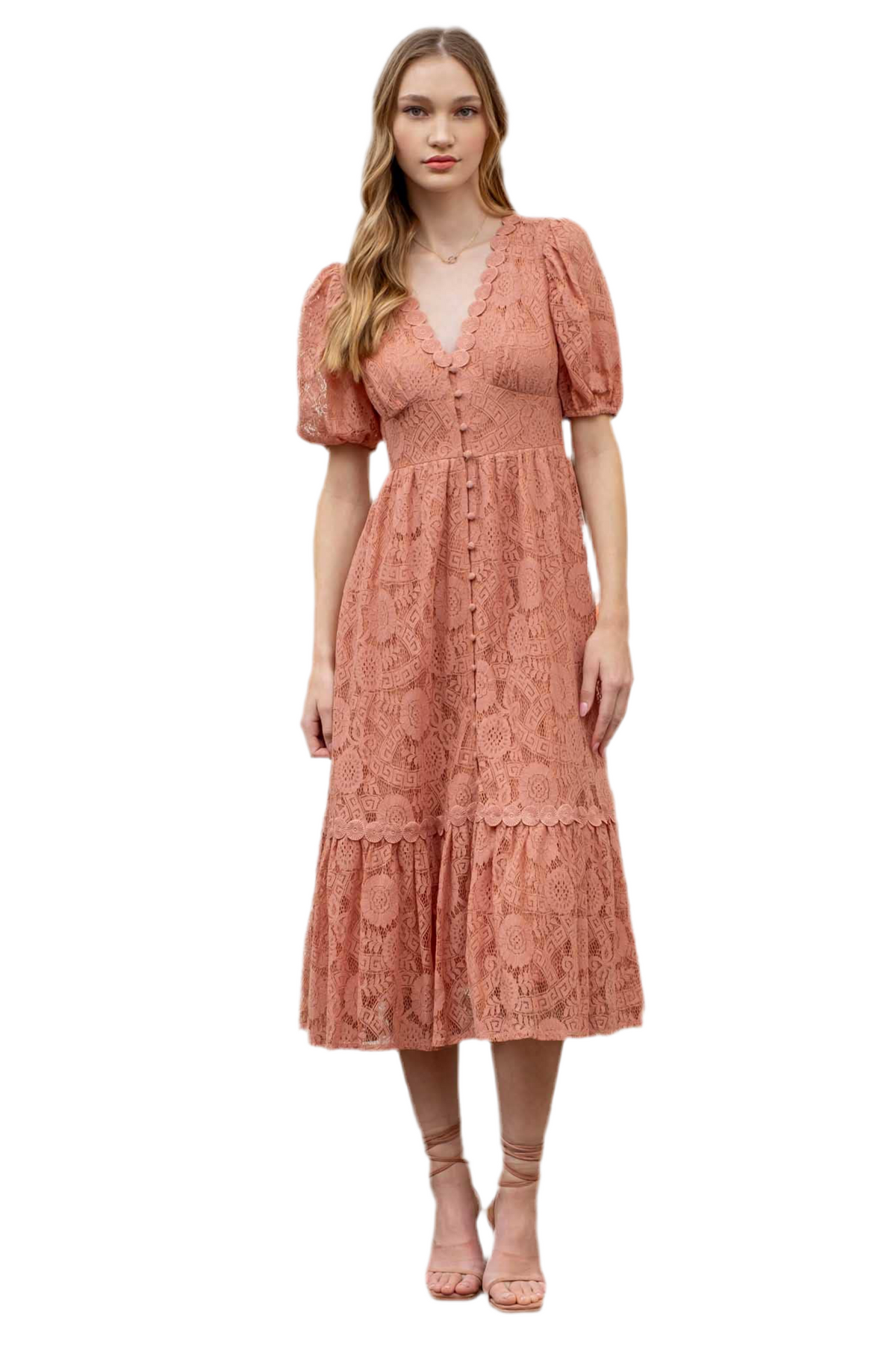 Halle Dress in Dusty Pink