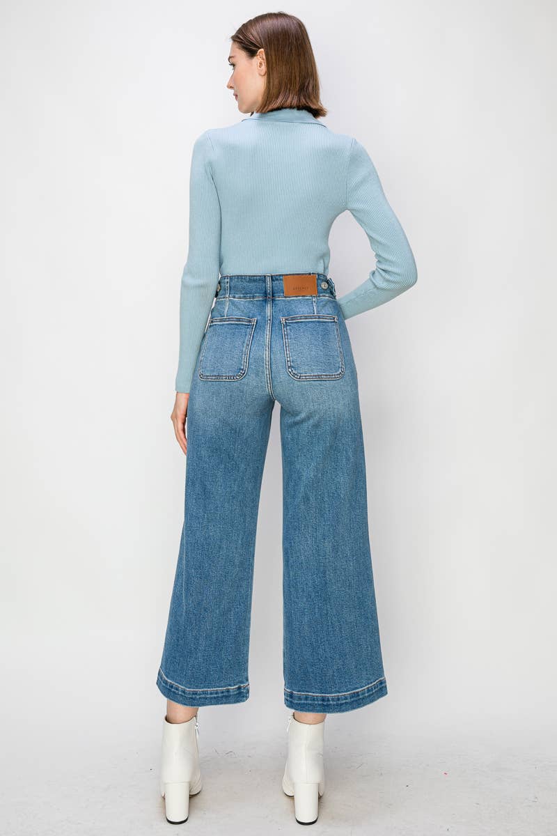 Aria High Waisted Wide Leg Jeans 25.5 Inseam