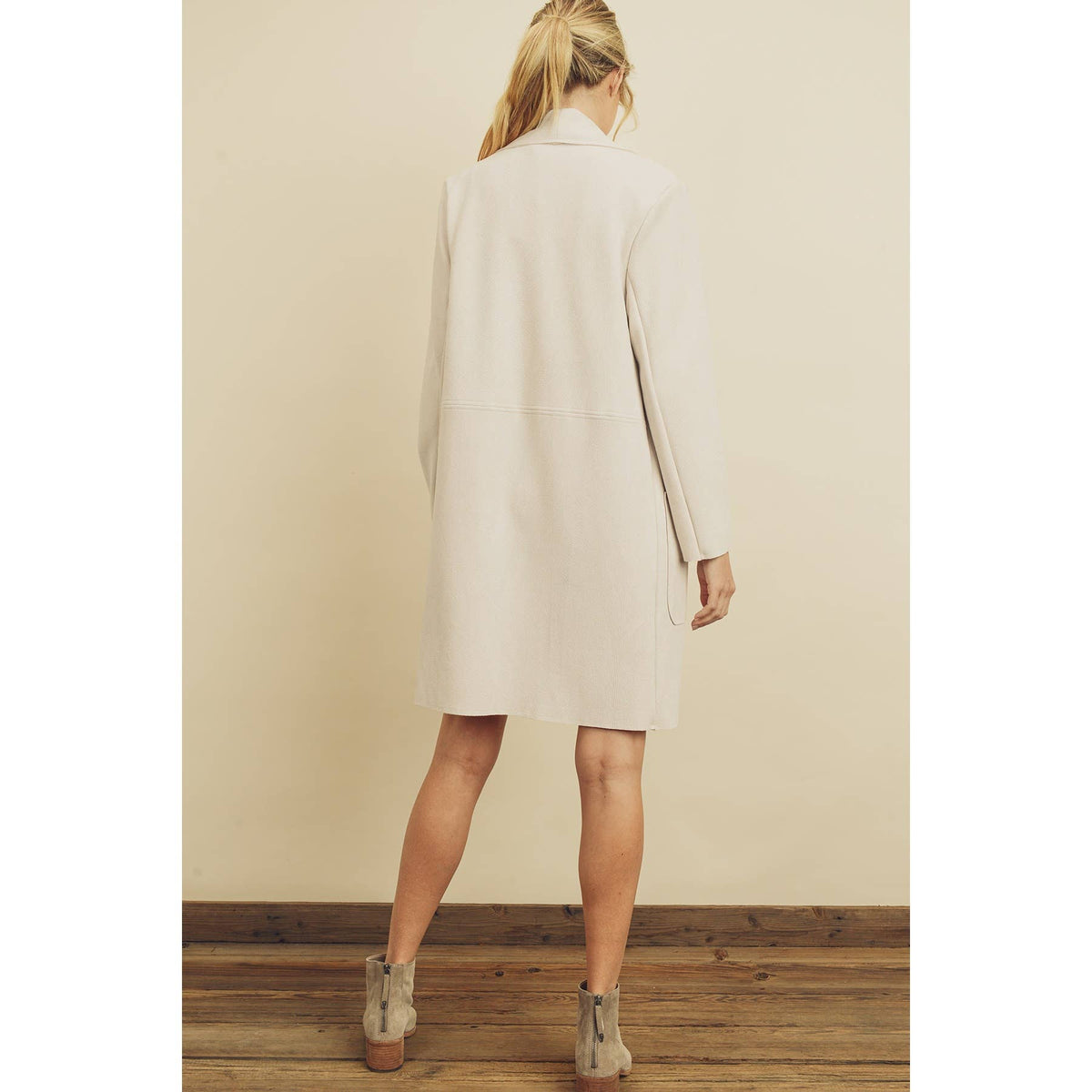 Dress Forum Skylar Open Front Coat, Bone