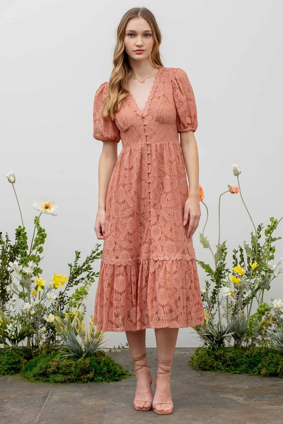 Halle Dress in Dusty Pink