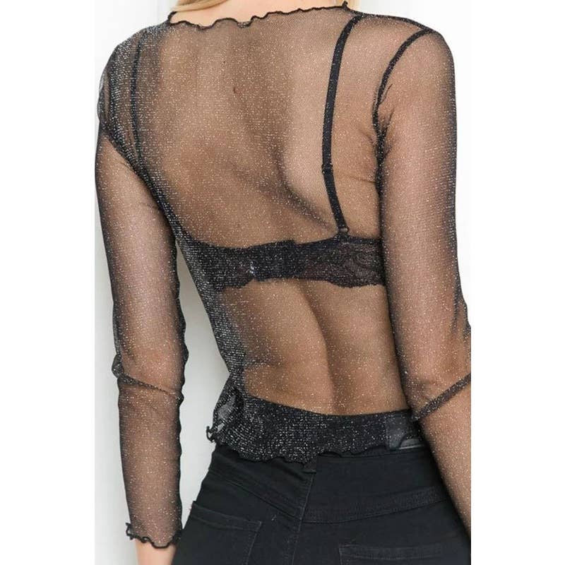 Sasha Mesh Top, Black