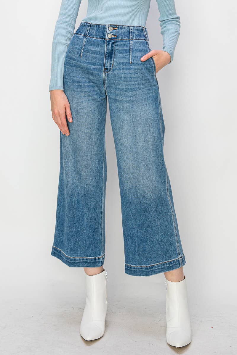 Aria High Waisted Wide Leg Jeans 25.5 Inseam