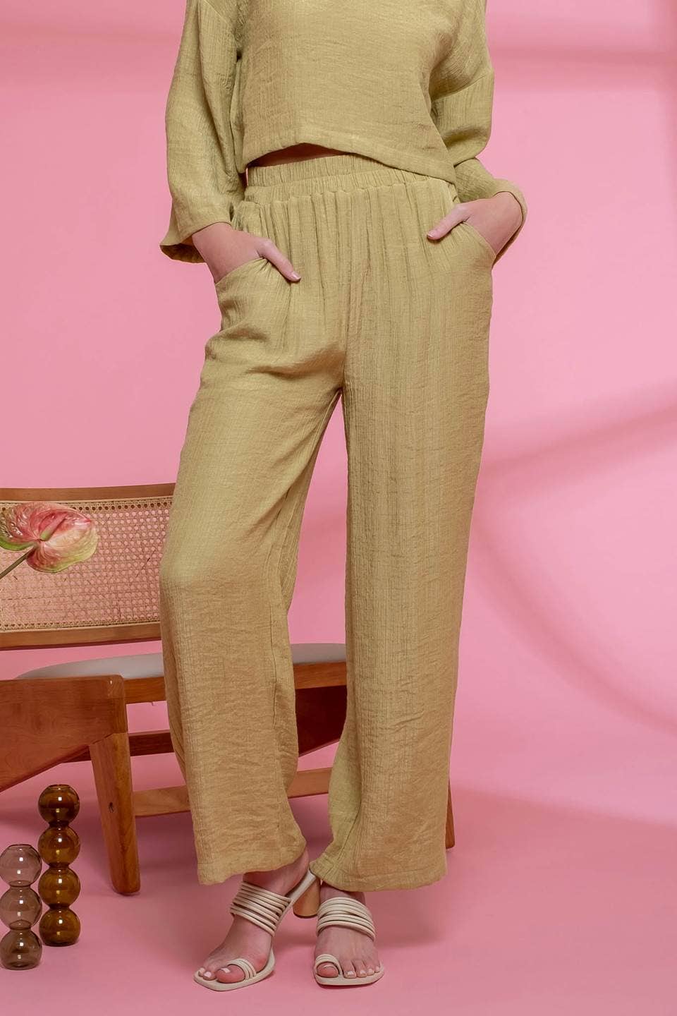 Luna Lightweight Pants and Top Set in Kiwi